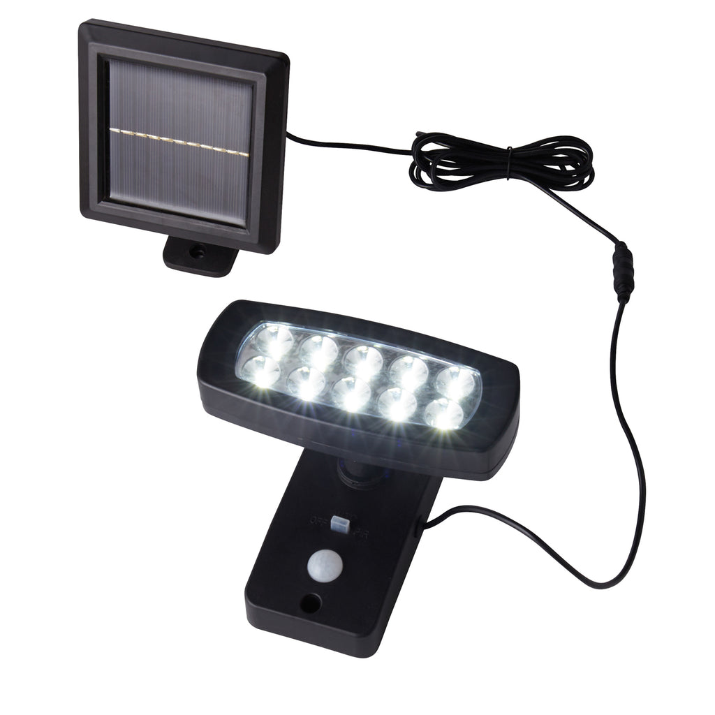 Detalj av LED solcellevegglampe med bevegelsessensor svart IP44 - Searchlight