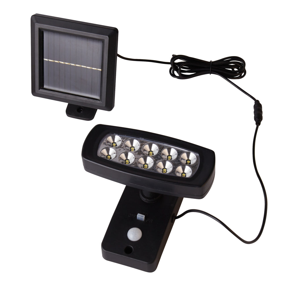 Montert LED solcellevegglampe med bevegelsessensor svart IP44 - Searchlight