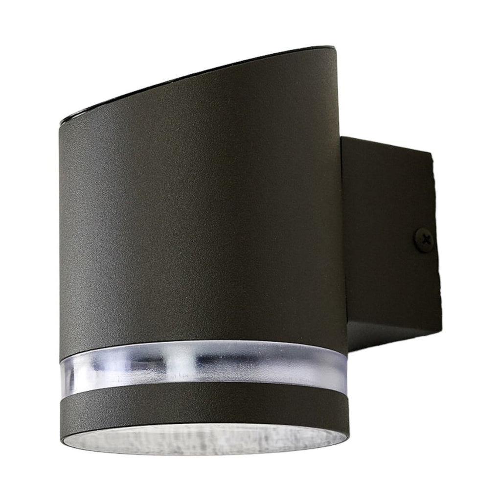 Detalj av LED solcellevegglampe Melinda rustfritt stål grå IP44