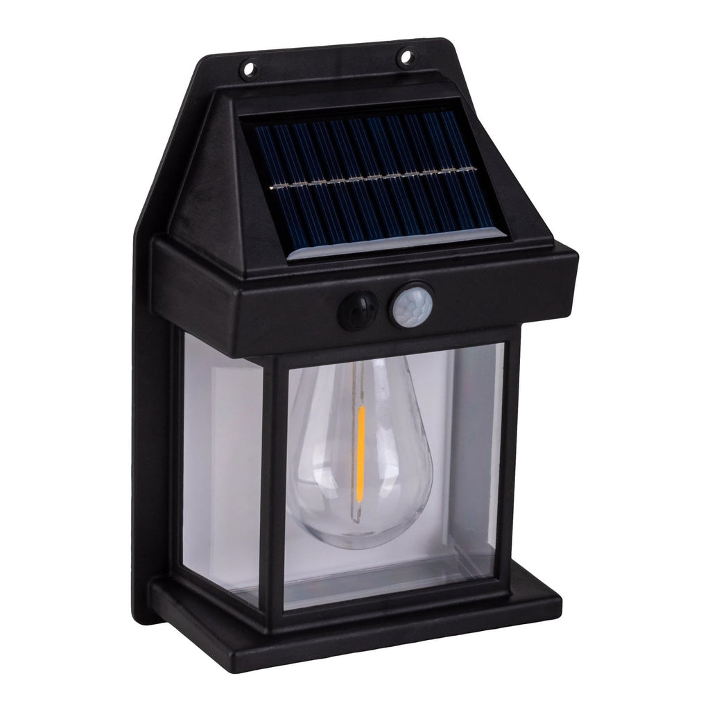 Detalj av LED solcellevegglampe Mira med sensor svart