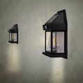 LED solcellevegglampe Mira med sensor svart front