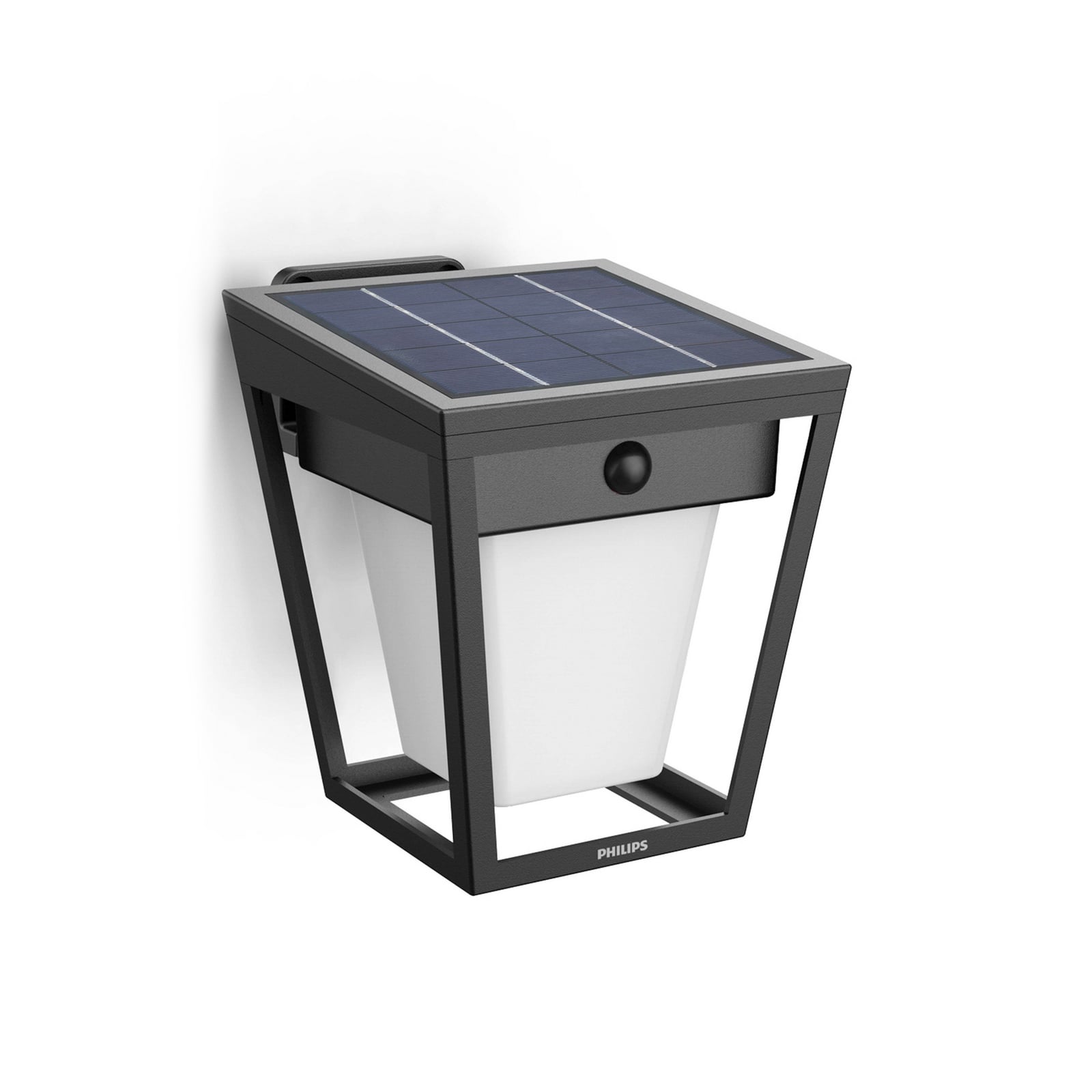 LED solcellevegglampe Nissa med bevegelsessensor IP44 Philips forfra
