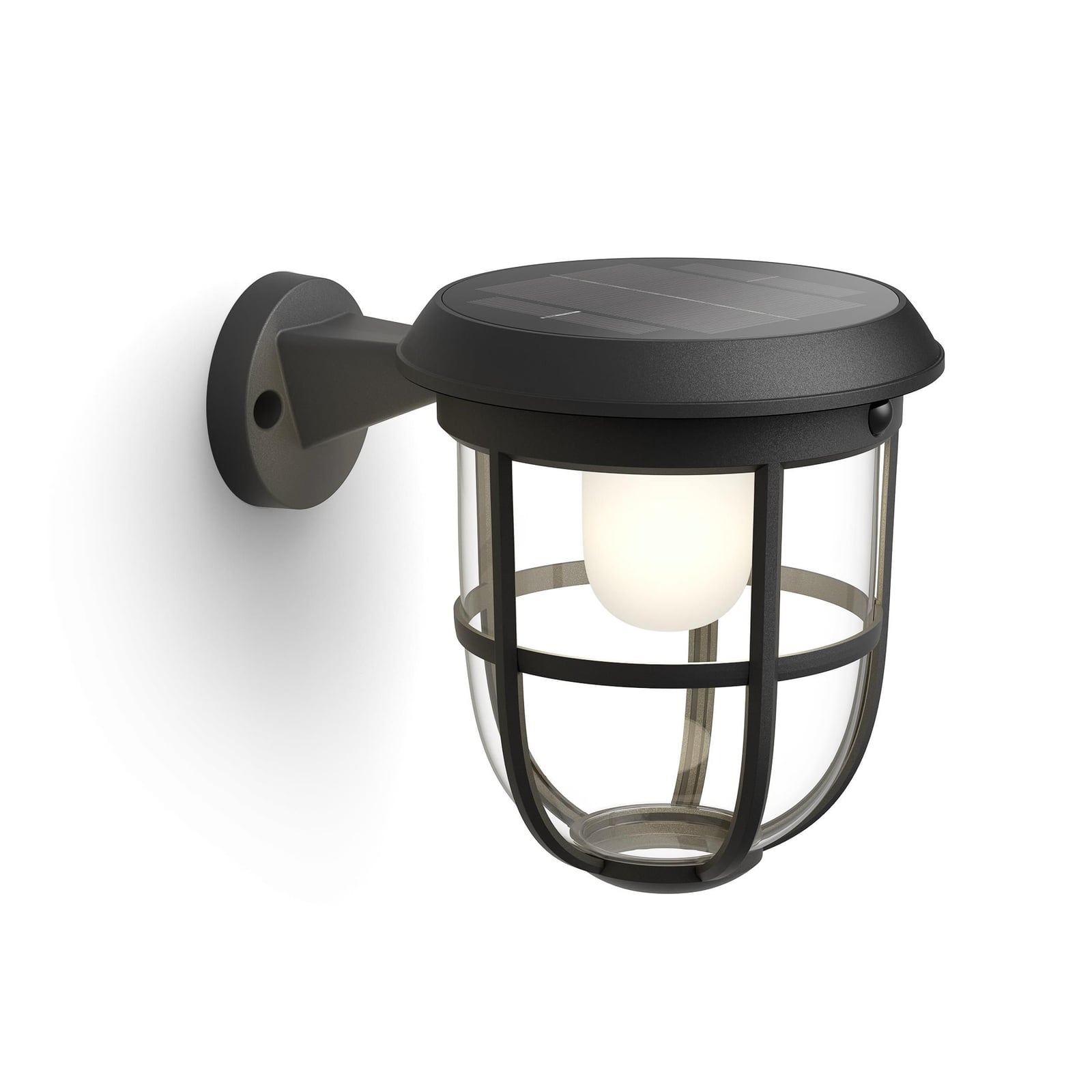 Bakside av LED solcellevegglampe Radii med bevegelsessensor svart IP44