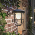 LED solcellevegglampe Radii med bevegelsessensor svart IP44 forfra