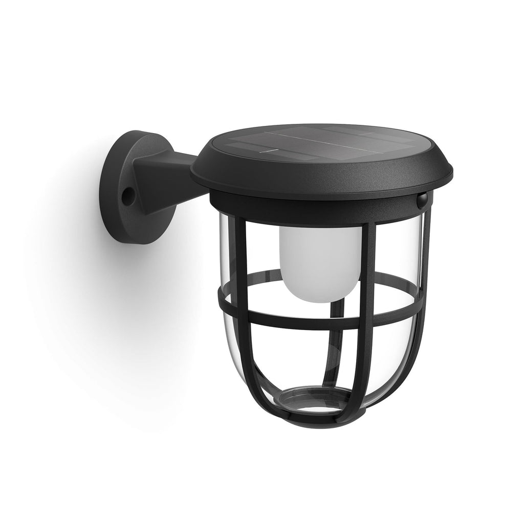 Detalj av bevegelsessensor på LED solcellevegglampe Radii svart IP44