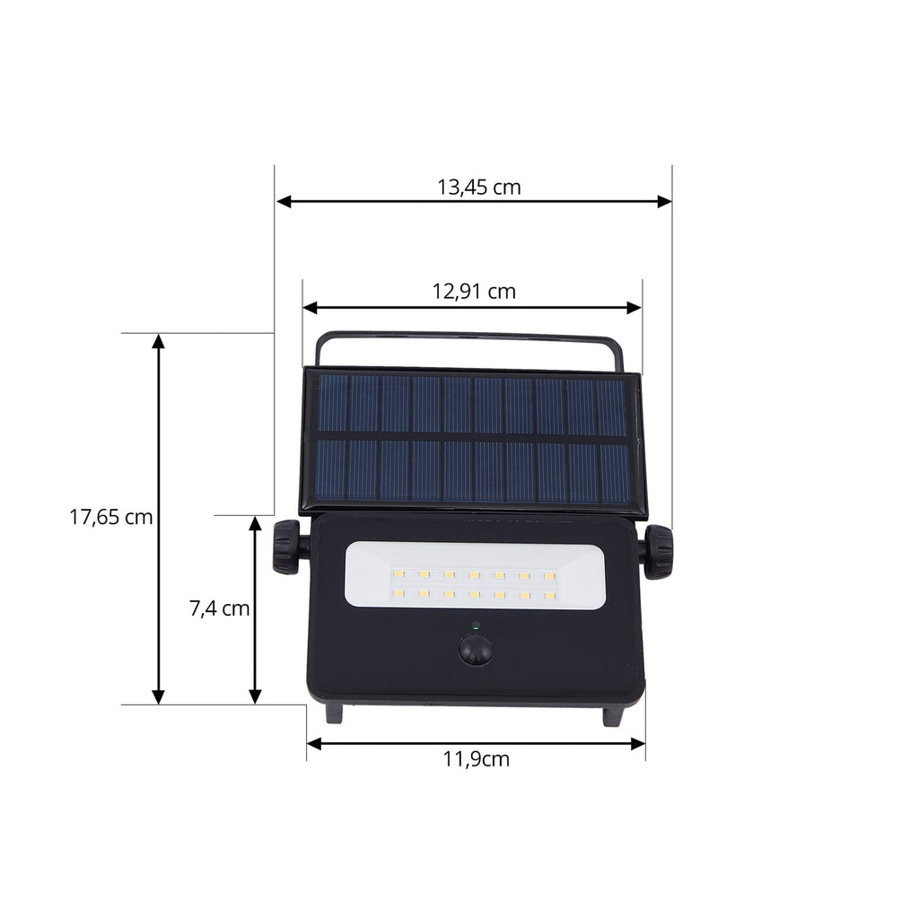 Nærbilde av solcellepanel på LED solcellevegglampe Rikard
