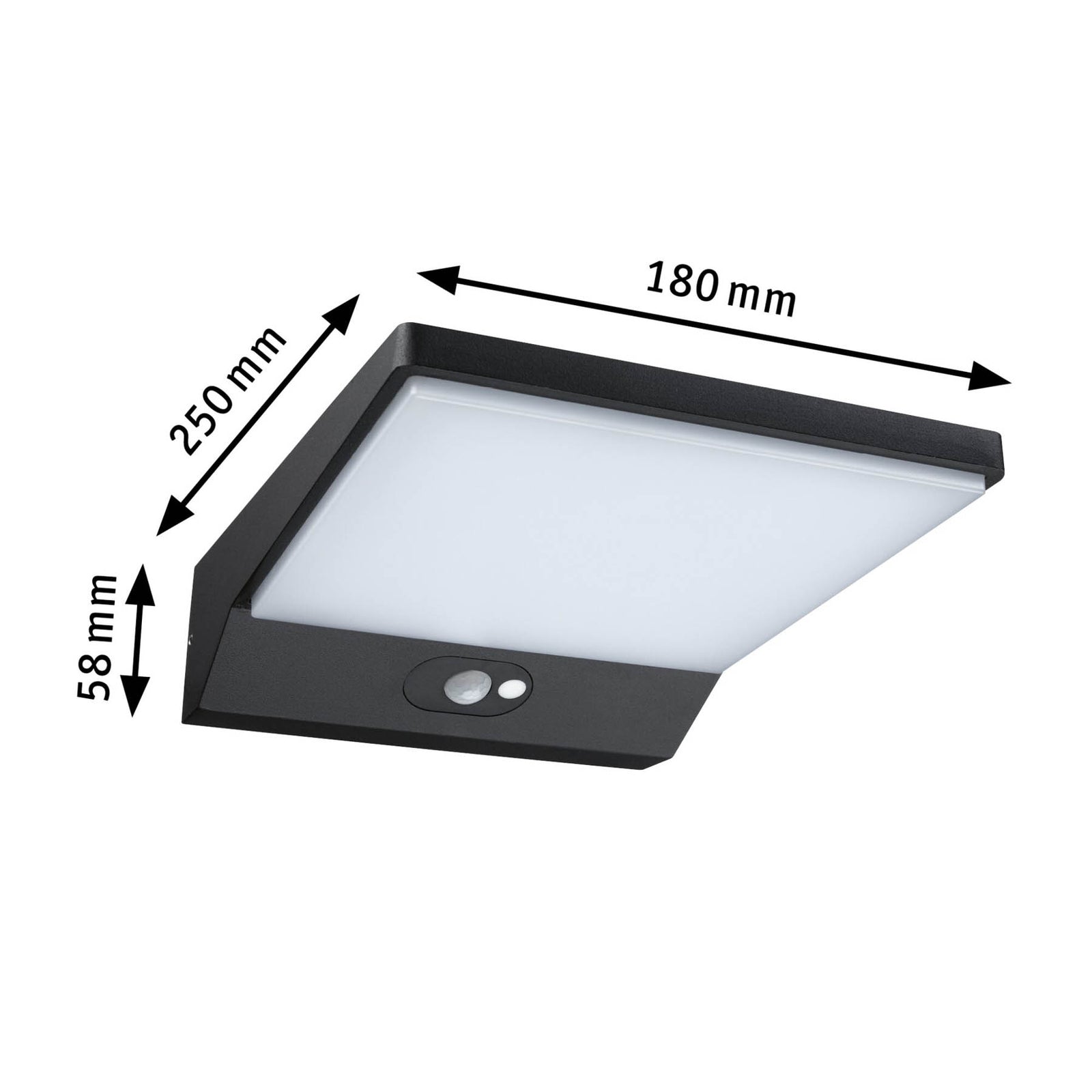 LED solcellevegglampe Ronas med bevegelsessensor IP44 Paulmann lysutslipp