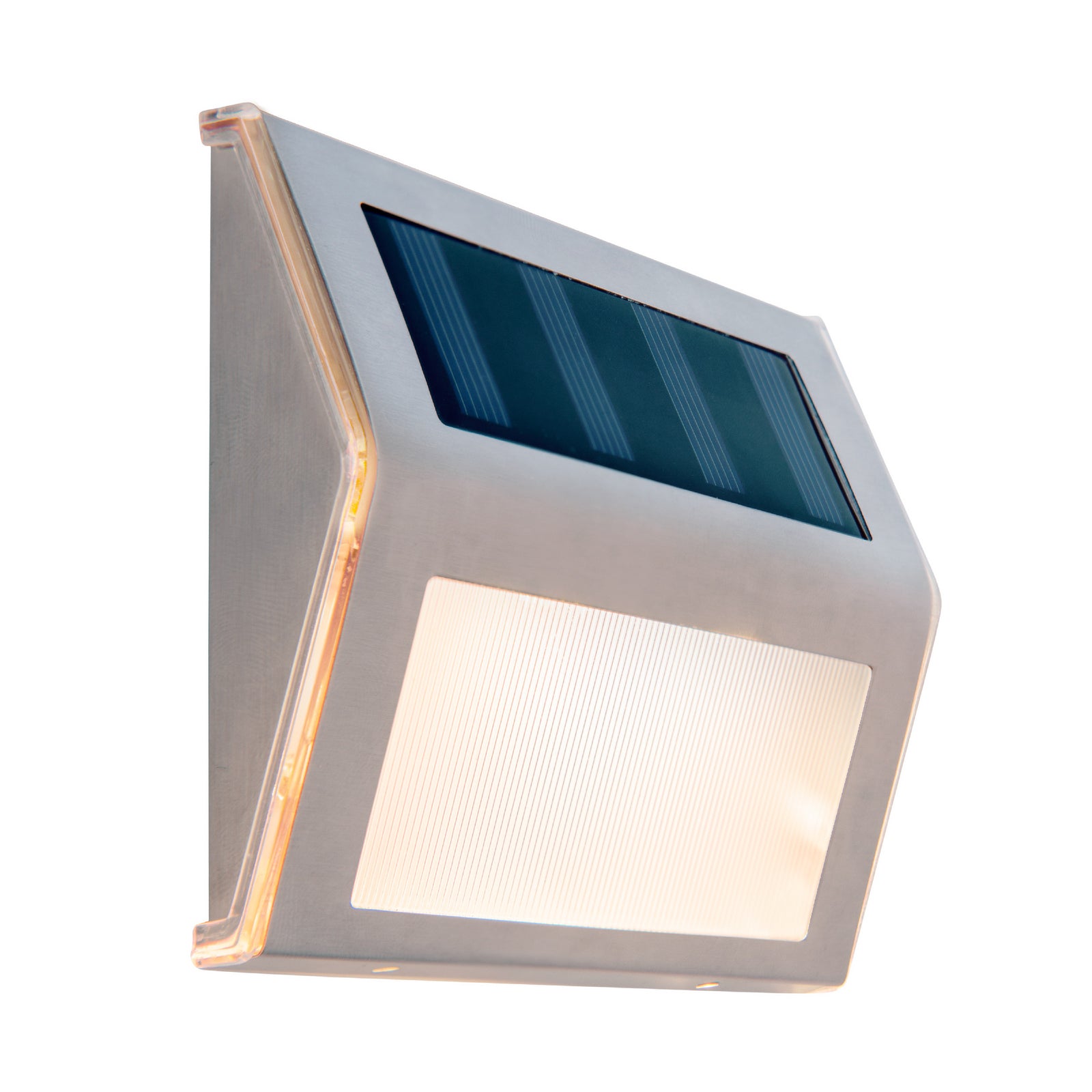 LED solcellevegglampe rustfritt stål 4-pack IP44 - Näve montert ute