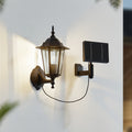 LED solcellevegglampe Sayata lanterne svart aluminium IP44 forfra
