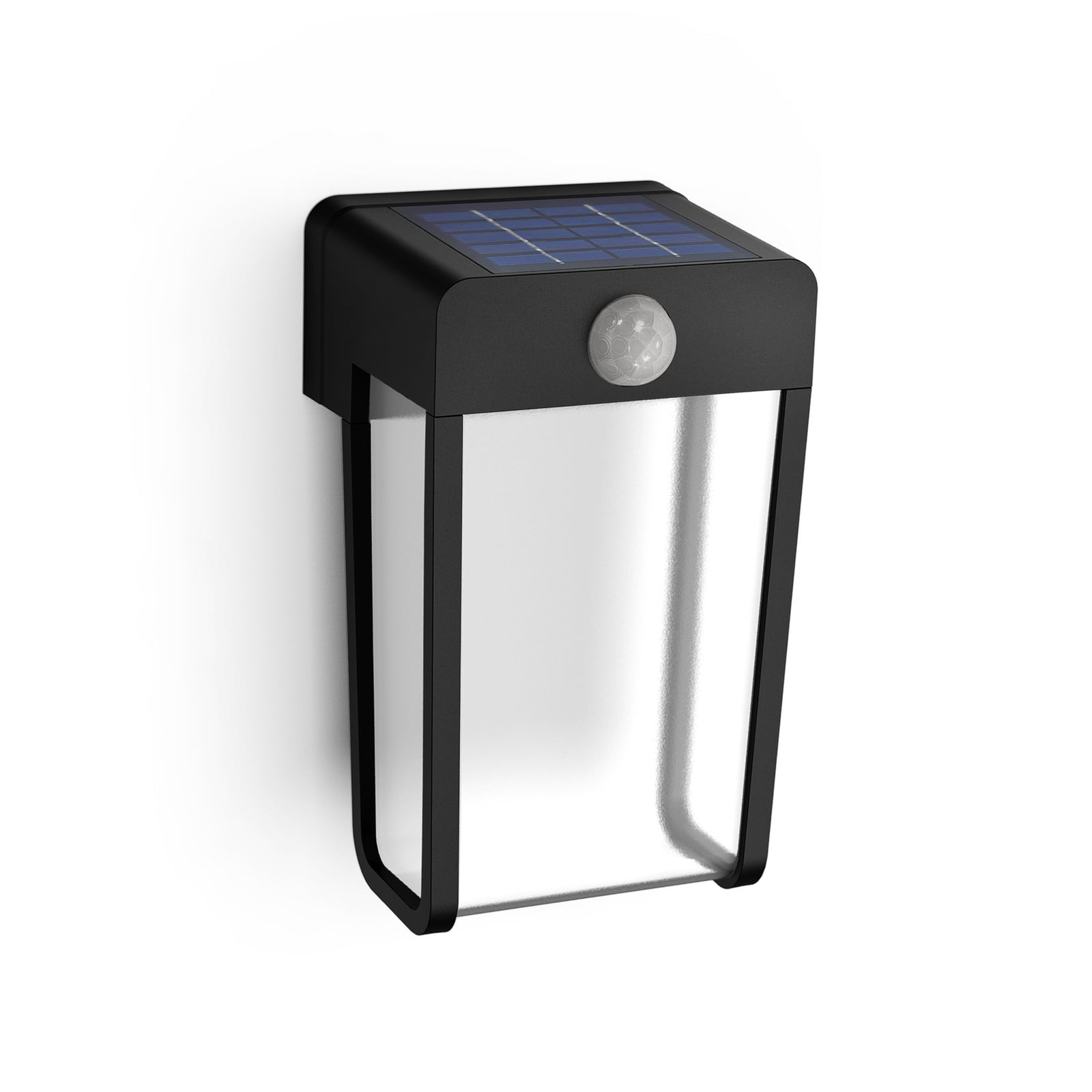 Detalj av LED solcellevegglampe Shroud svart/klar