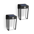 LED solcellevegglampe Shroud svart/klar forfra