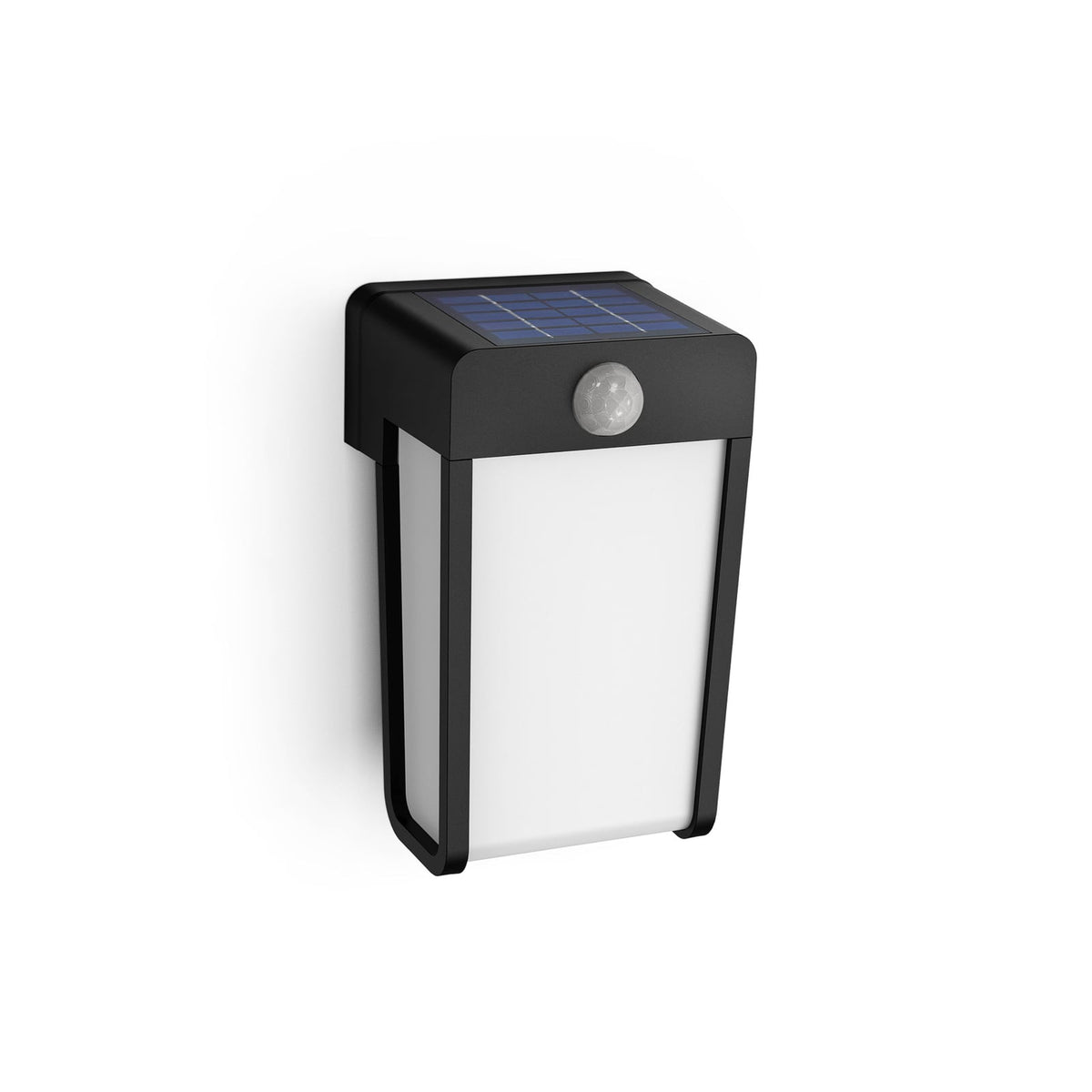 LED solcellevegglampe Shroud svart/opal sensor IP44 forside