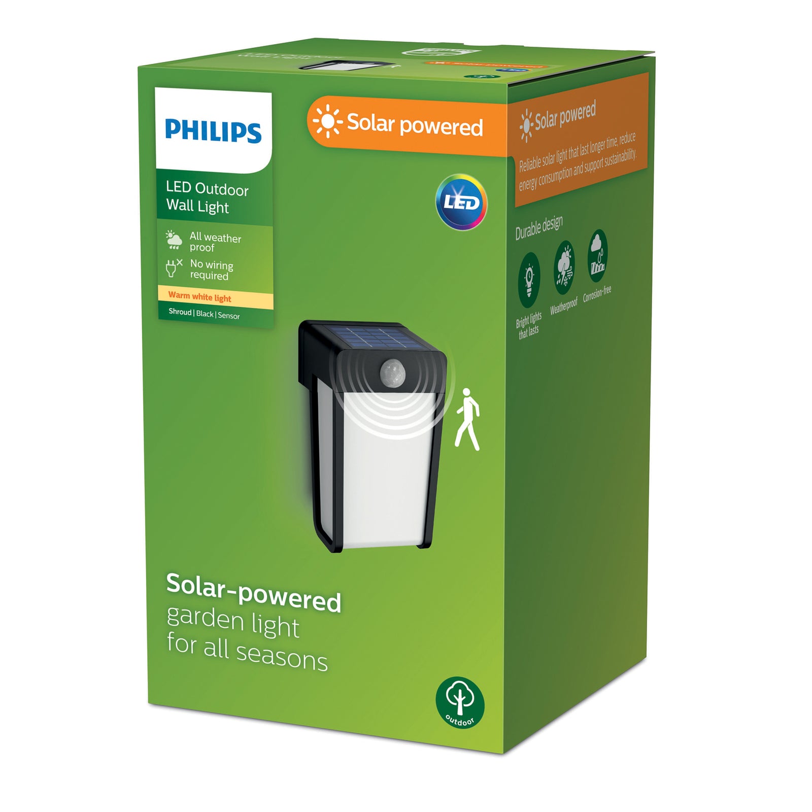 Detalj av LED solcellevegglampe Shroud svart/opal sensor IP44