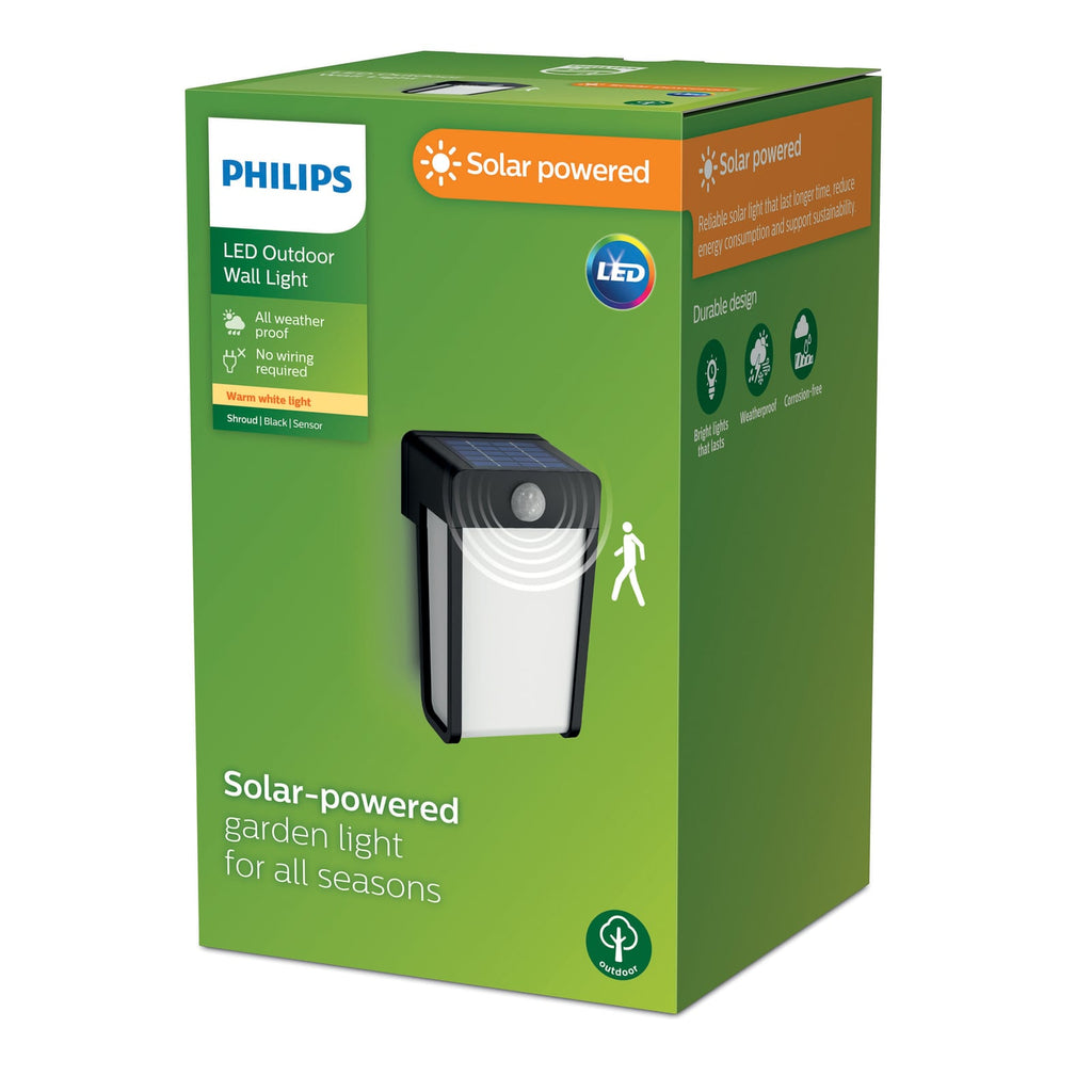 Detalj av LED solcellevegglampe Shroud svart/opal sensor IP44
