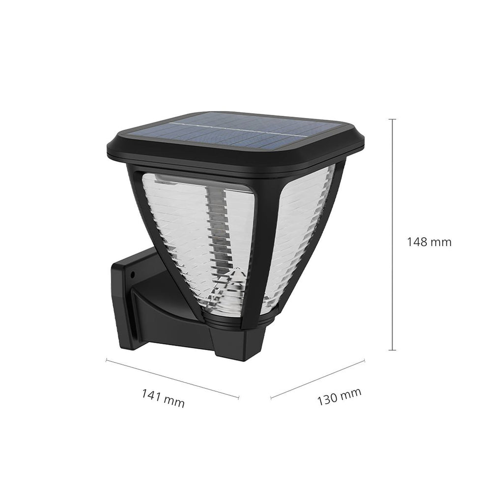 LED solcellevegglampe Vapora svart Philips bakside