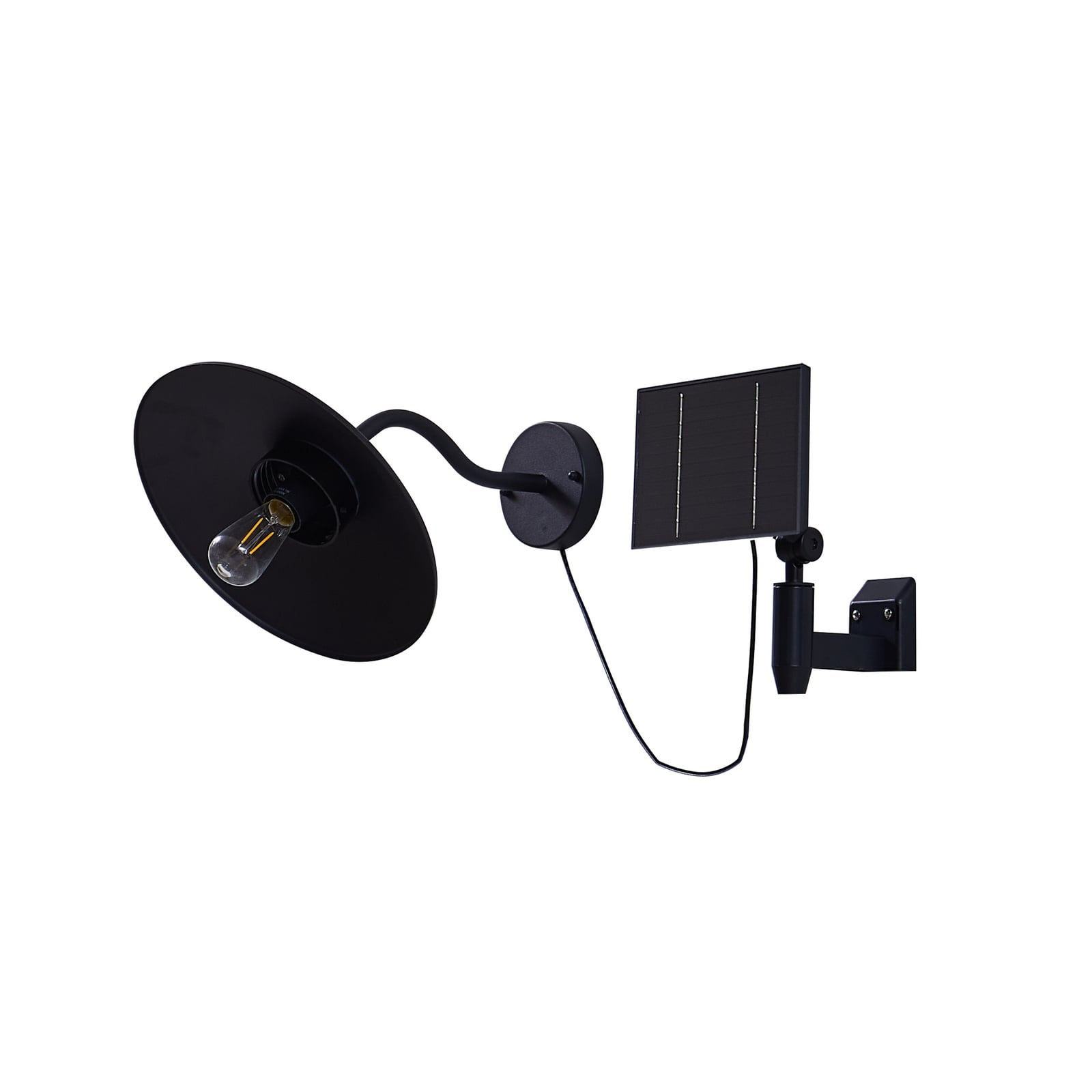 Detalj av LED solcellevegglampe Virane svart aluminium IP44