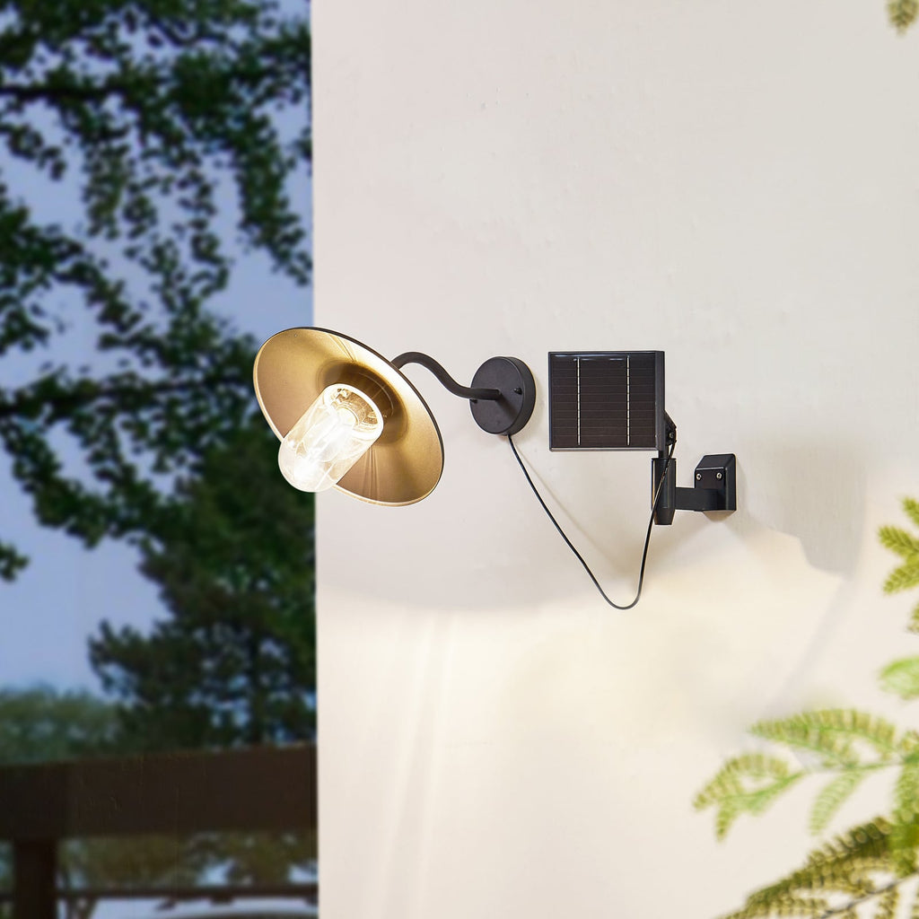 LED solcellevegglampe Virane svart aluminium IP44 forside