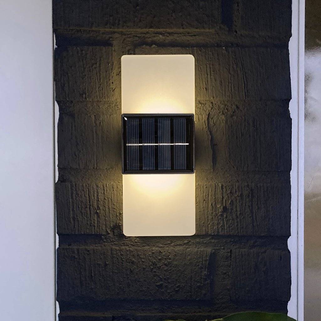 LED solcellevegglampe Wally 20x8 cm hvit CCT IP44 forfra