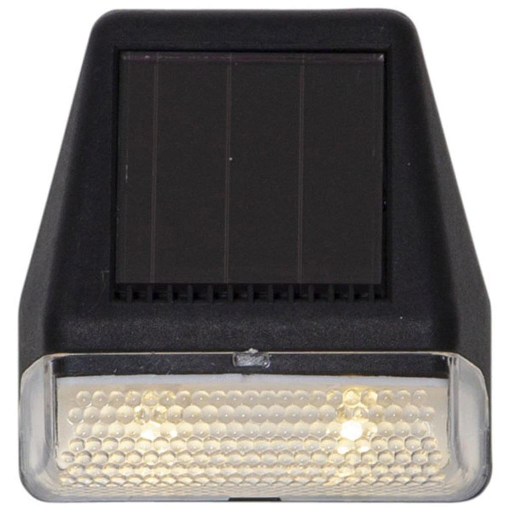LED solcellevegglampe Wally Mini svart 3-pack detalj av solcellepanel