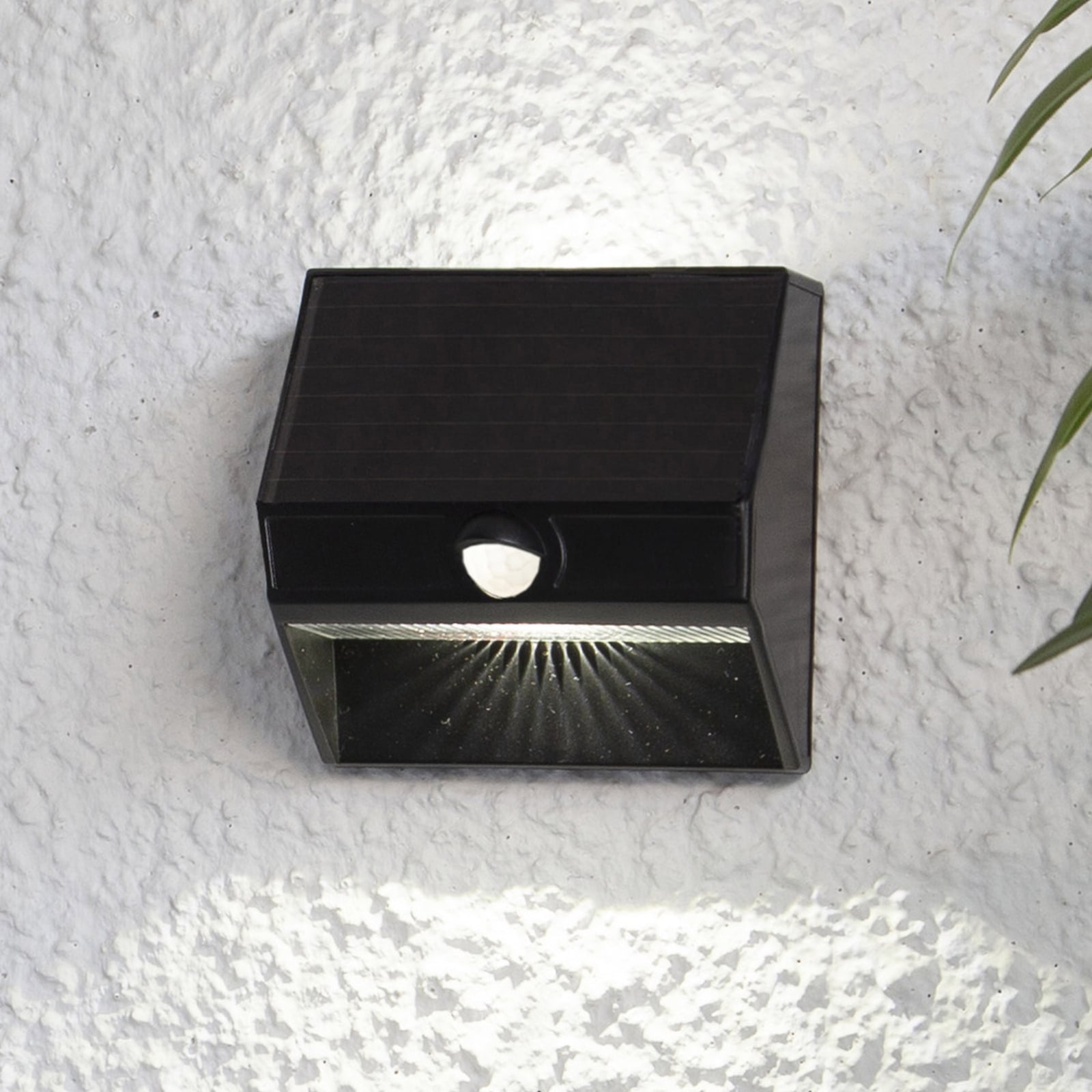 LED solcellevegglampe Wally opp og ned svart IP44 forside