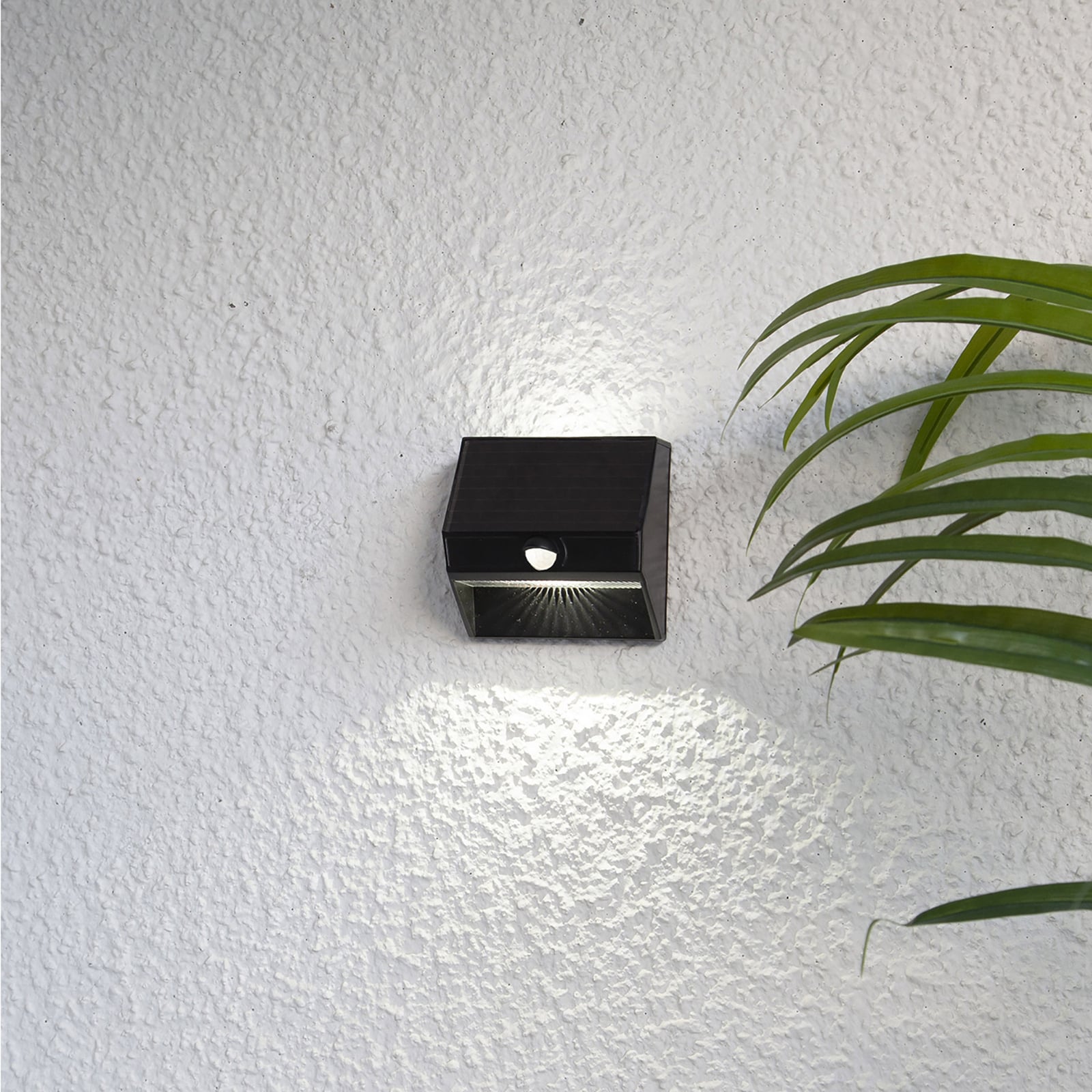 LED solcellevegglampe Wally opp og ned svart IP44 bakside