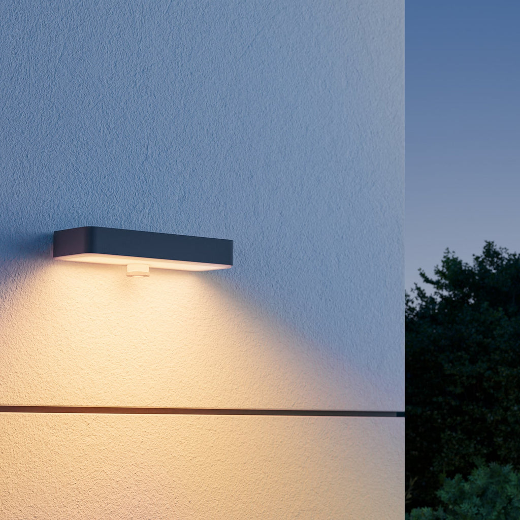 LED solcellevegglampe XSolar SOL-O S antrasitt bakside