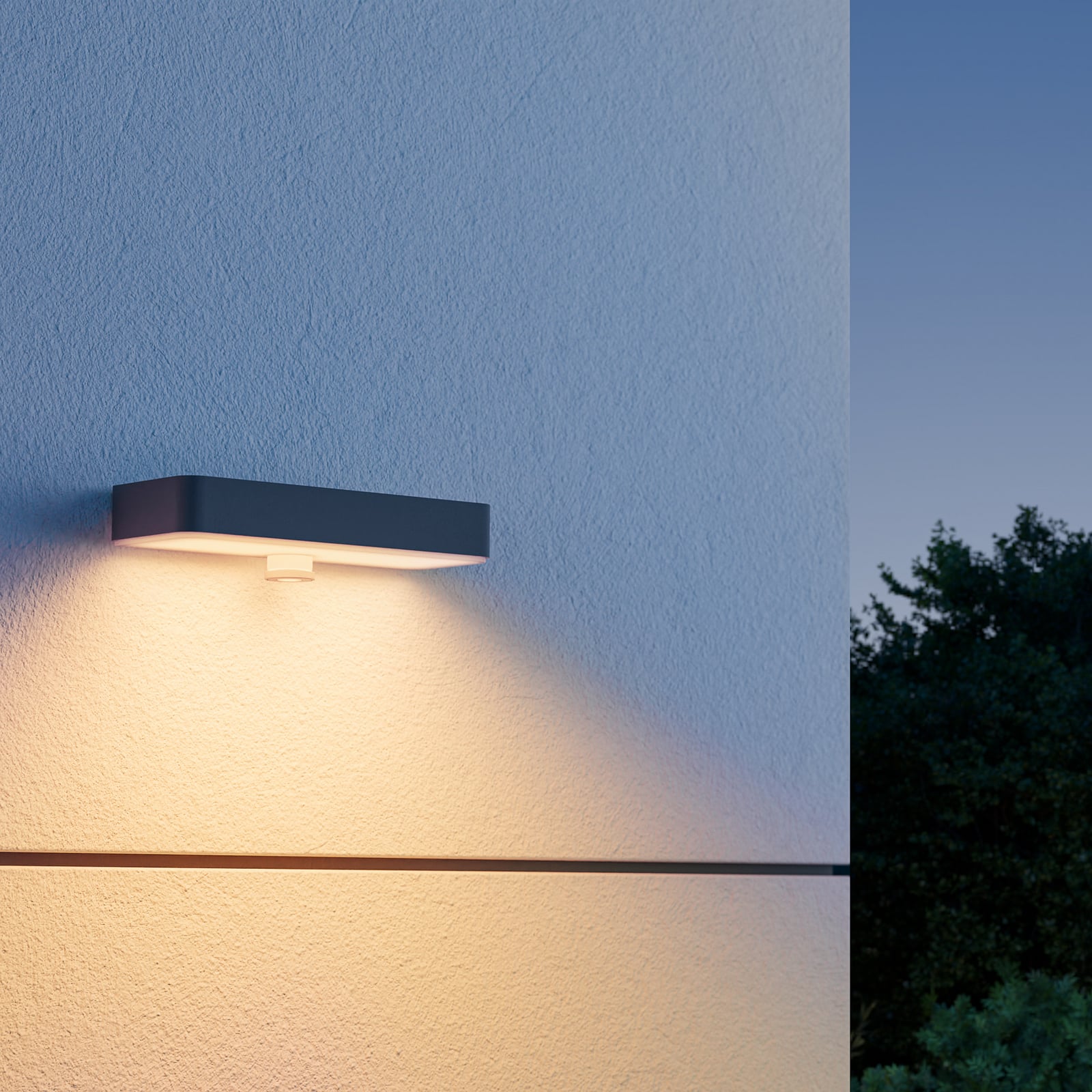 LED solcellevegglampe XSolar SOL-O S antrasitt bakside