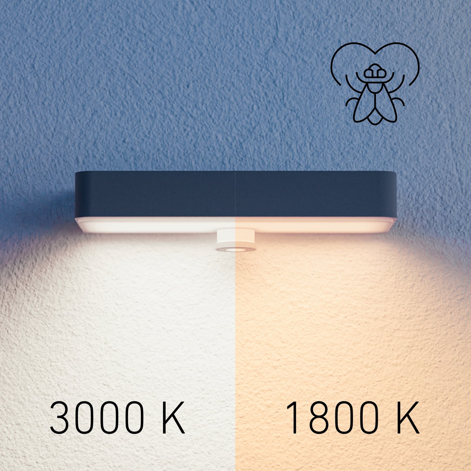 Oversikt av LED solcellevegglampe XSolar SOL-O S antrasitt design