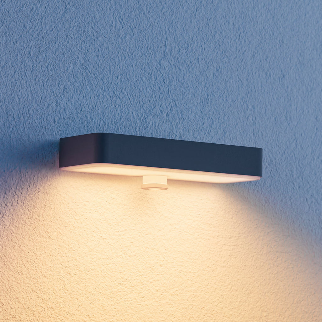 LED solcellevegglampe XSolar SOL-O S antrasitt front