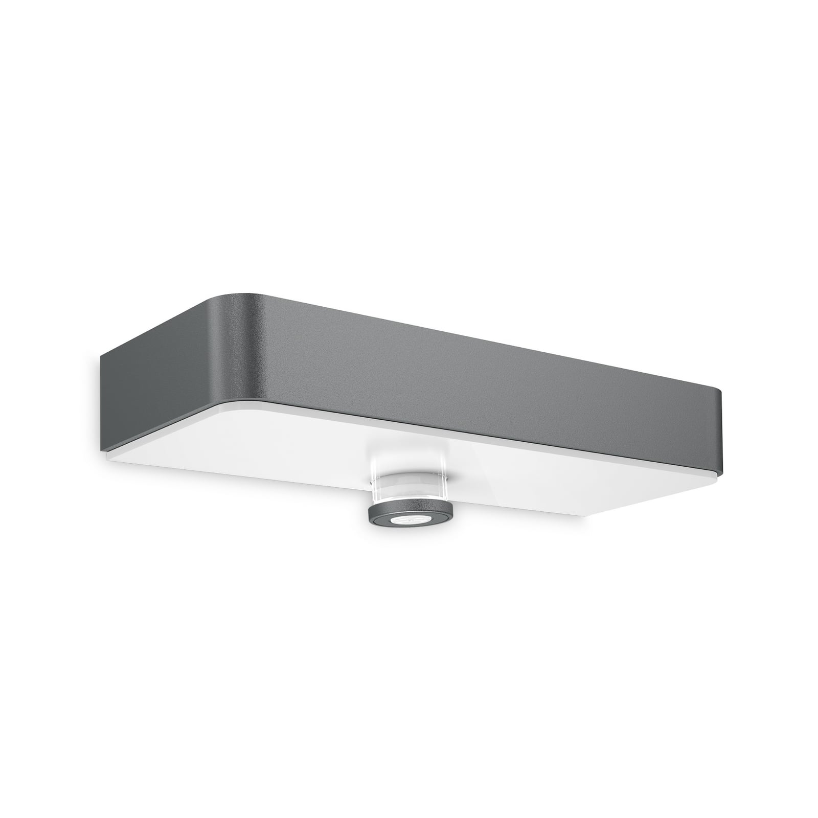 LED solcellevegglampe XSolar SOL-O S antrasitt montert på vegg