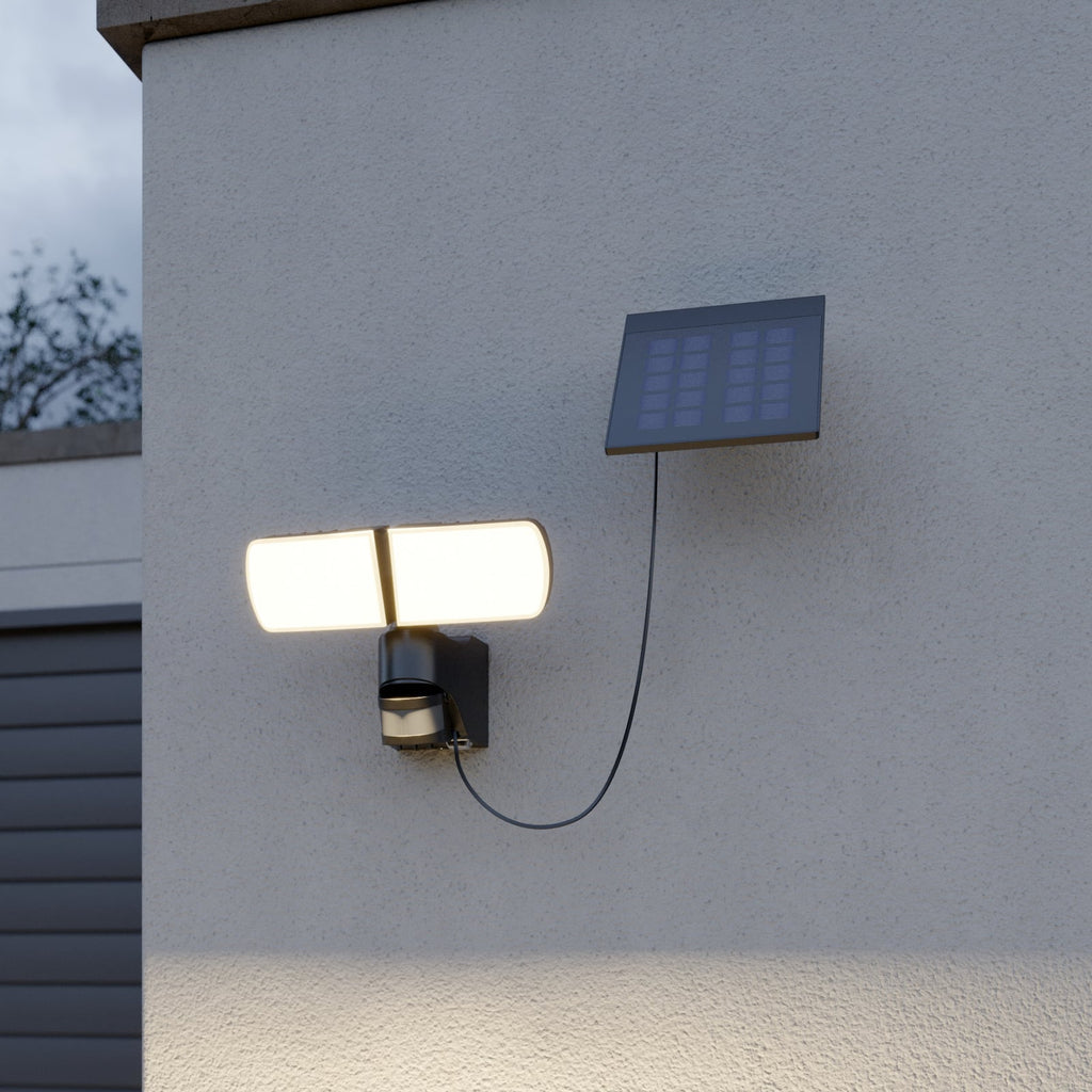LED solcelleveggspot Lissano med bevegelsessensor IP44 bakside