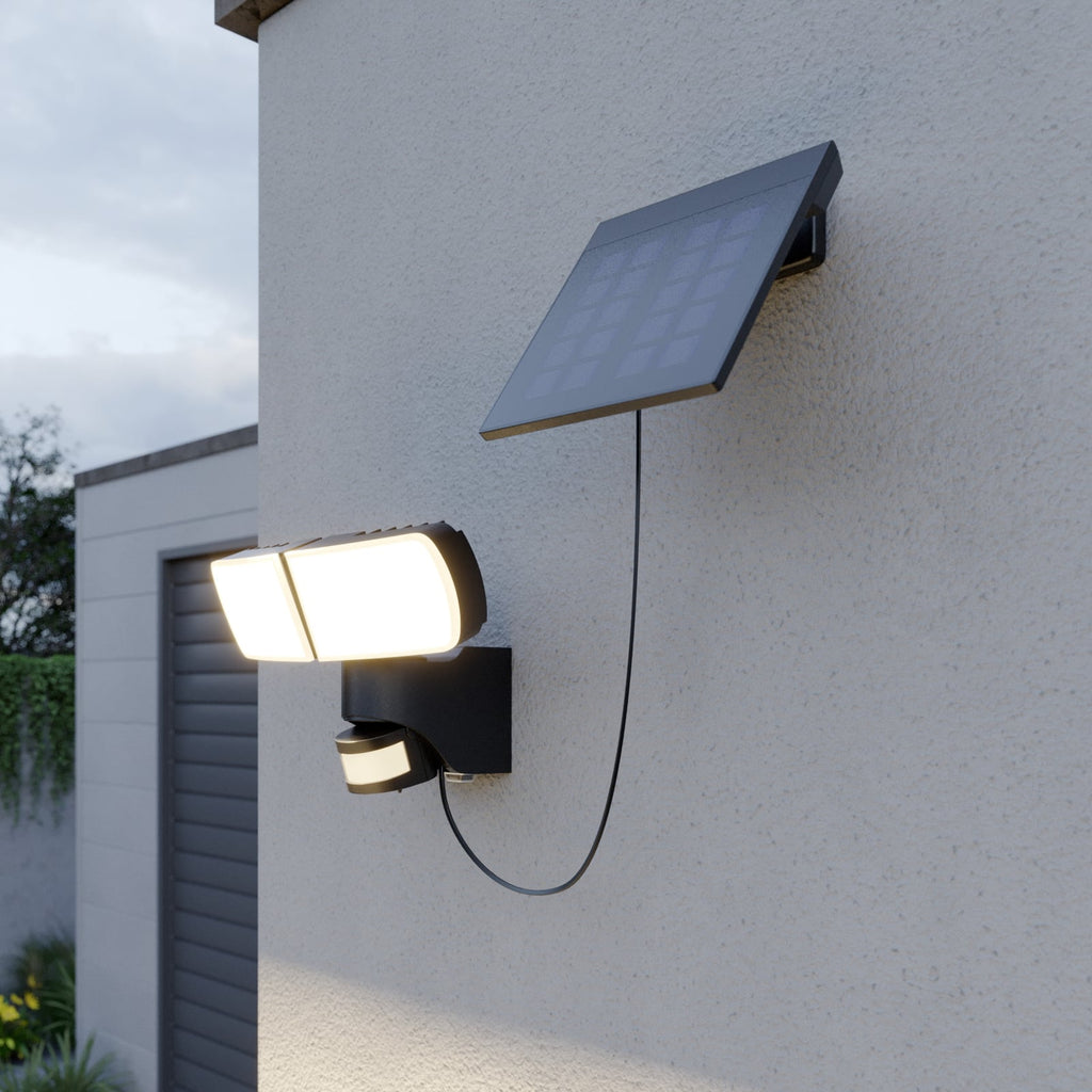 LED solcelleveggspot Lissano med bevegelsessensor IP44 forside