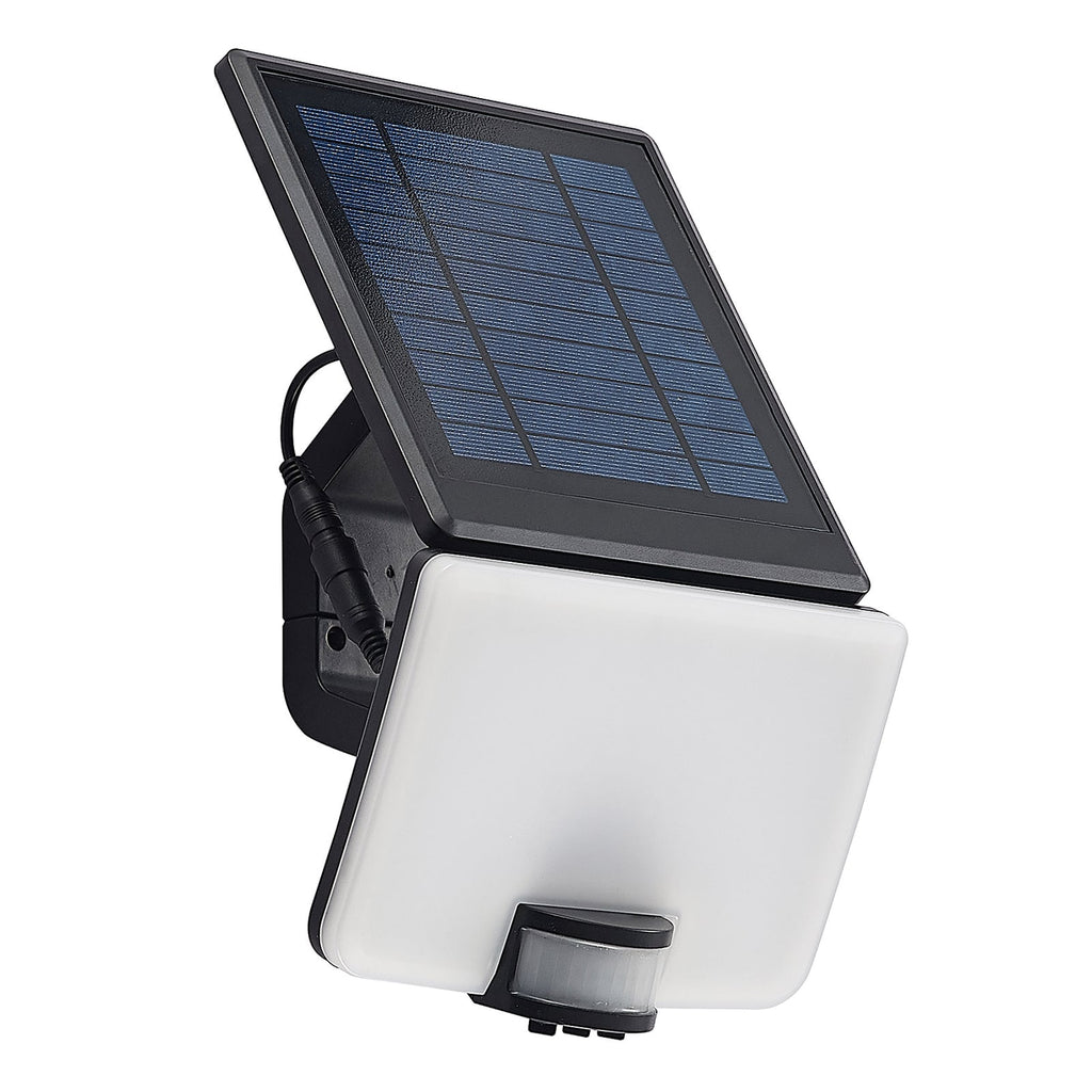 Detalj av LED solcelleveggspot Yahir med bevegelsessensor svart
