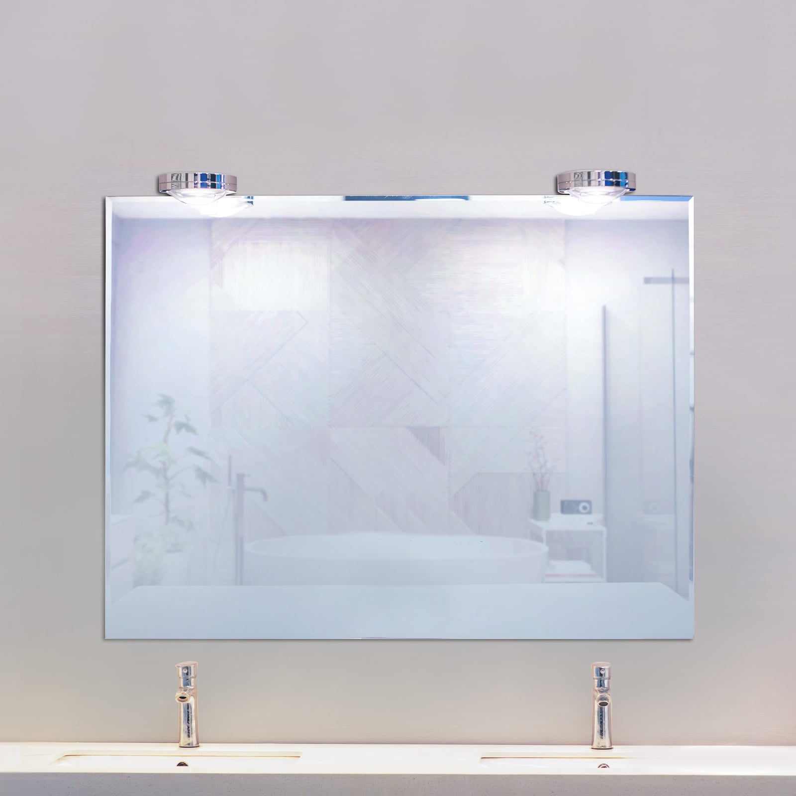 LED speilklemmelampe il Nostro dimbar krom IP44 7W forfra