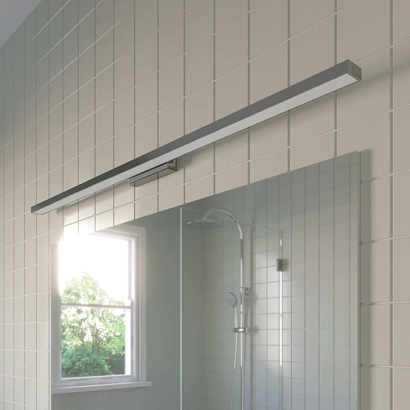LED speillampe Alenia krom 120 cm detalj av lys