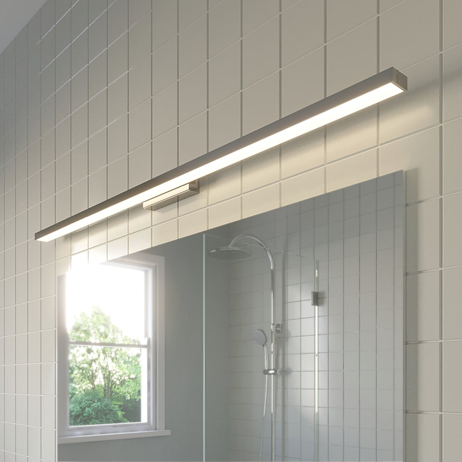 LED speillampe Alenia krom 120 cm front
