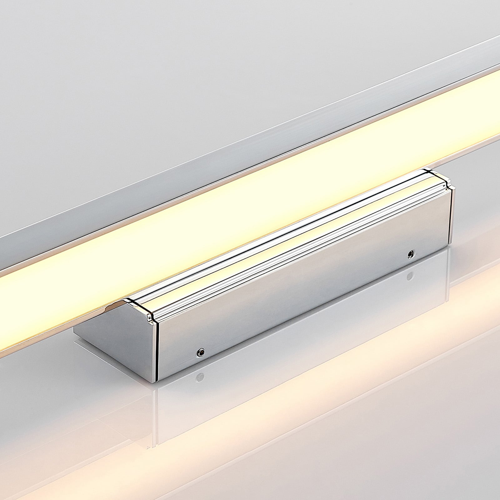 LED speillampe Alenia krom aluminium 60 cm monteringsdetaljer