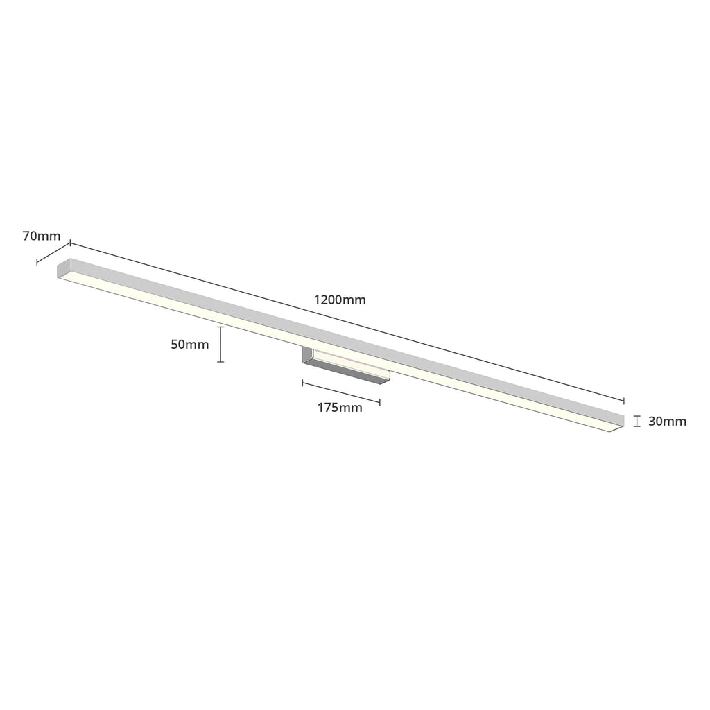 LED speillampe Alenia krom lyser opp speil