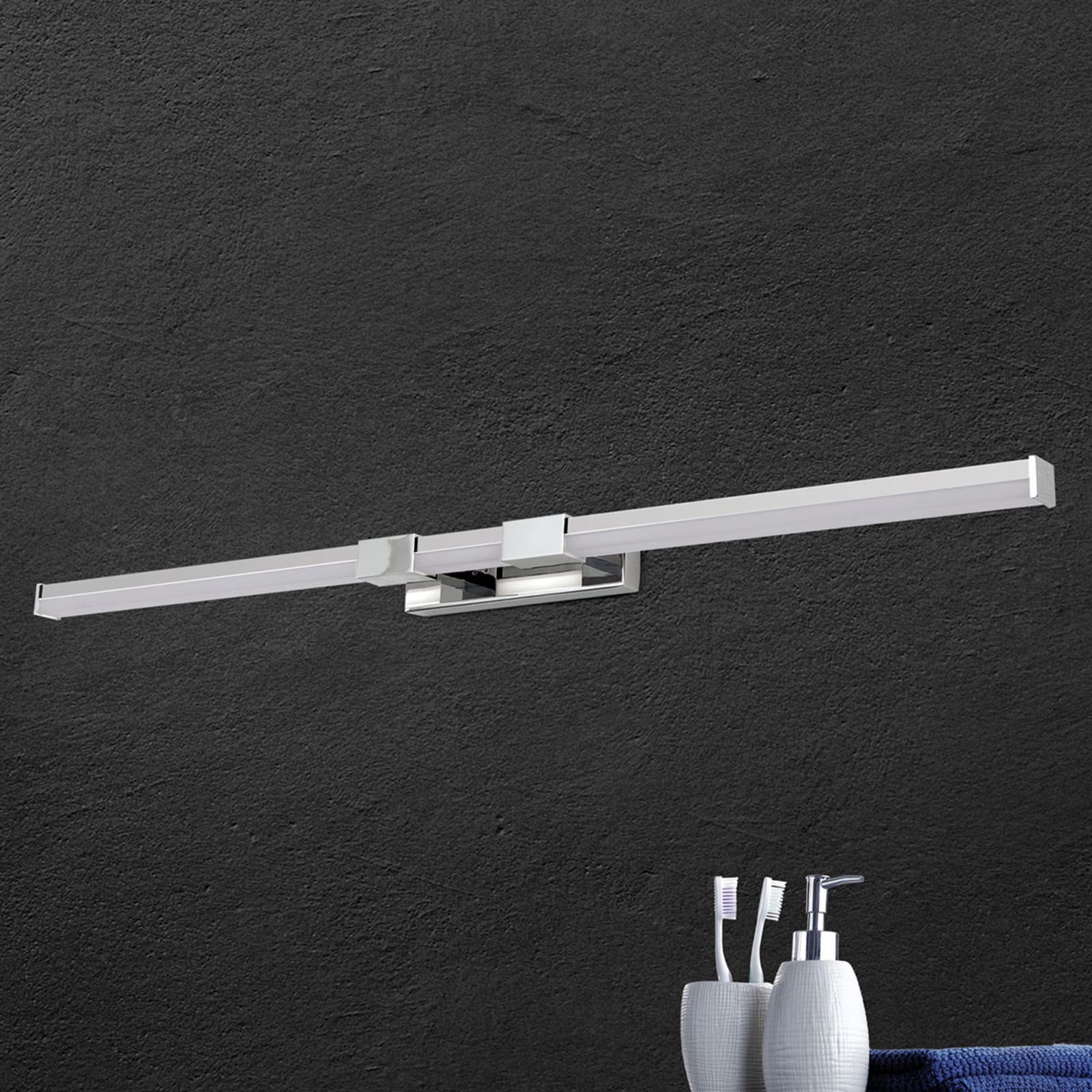 LED speillampe Argo krom/hvit 75,5 cm IP44 18W bakside