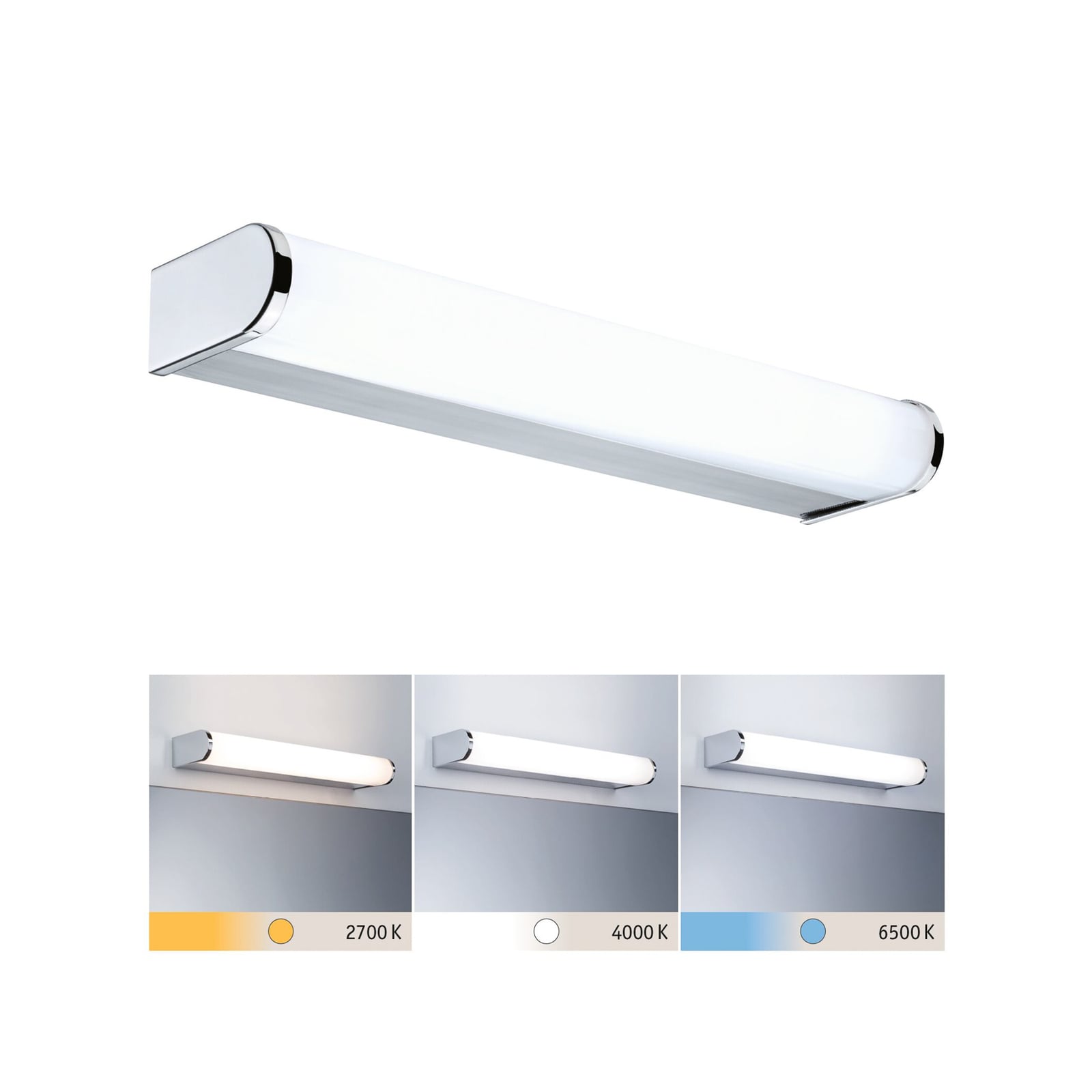 LED speillampe Arneb WhiteSwitch krom/hvit front