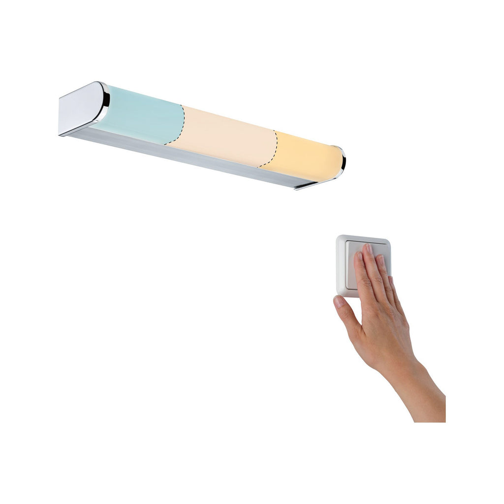 LED speillampe Arneb WhiteSwitch krom/hvit sideprofil