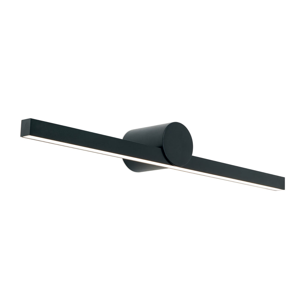 Montert LED speillampe Beauty aluminium svart 61 cm på baderom