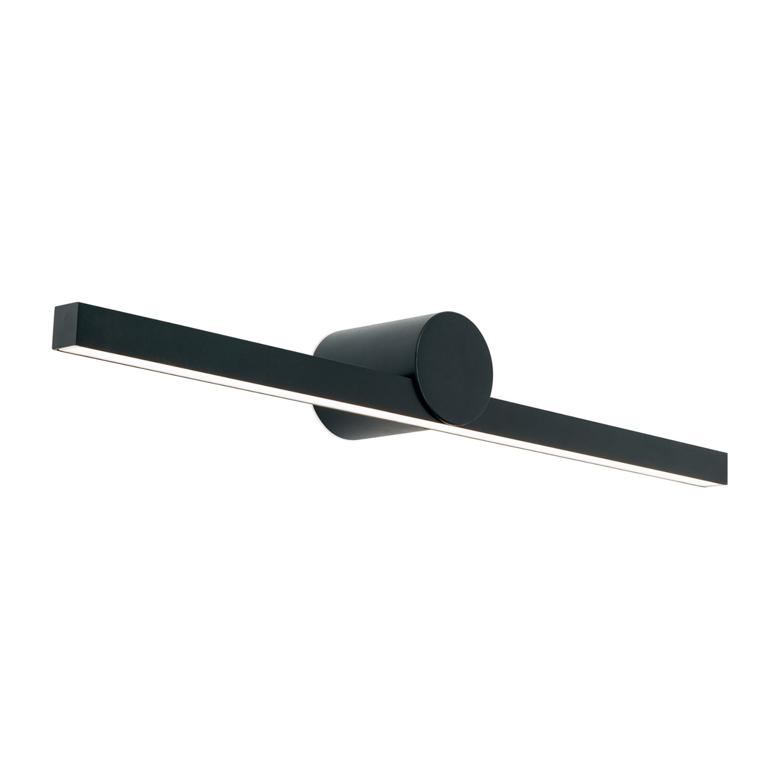 Montert LED speillampe Beauty aluminium svart 61 cm på baderom
