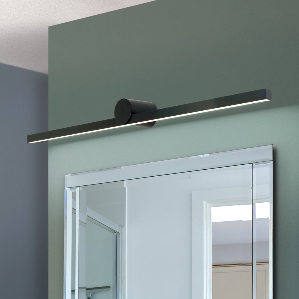LED speillampe Beauty svart aluminium 101 cm forfra