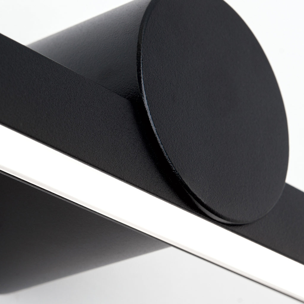 Sidevisning av LED speillampe Beauty svart aluminium 101 cm