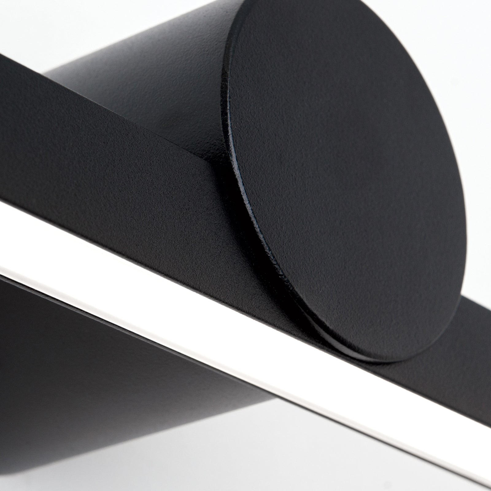 Sidevisning av LED speillampe Beauty svart aluminium 101 cm