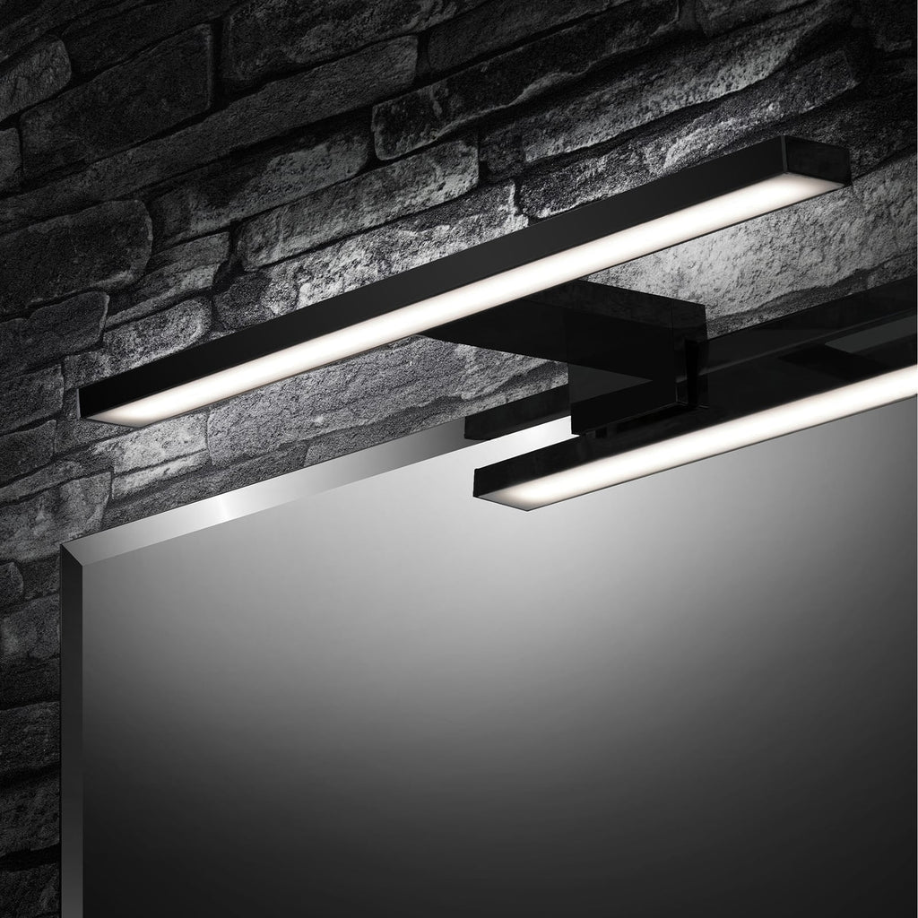 LED speillampe Dun Brilo svart 30 cm IP44 bakside