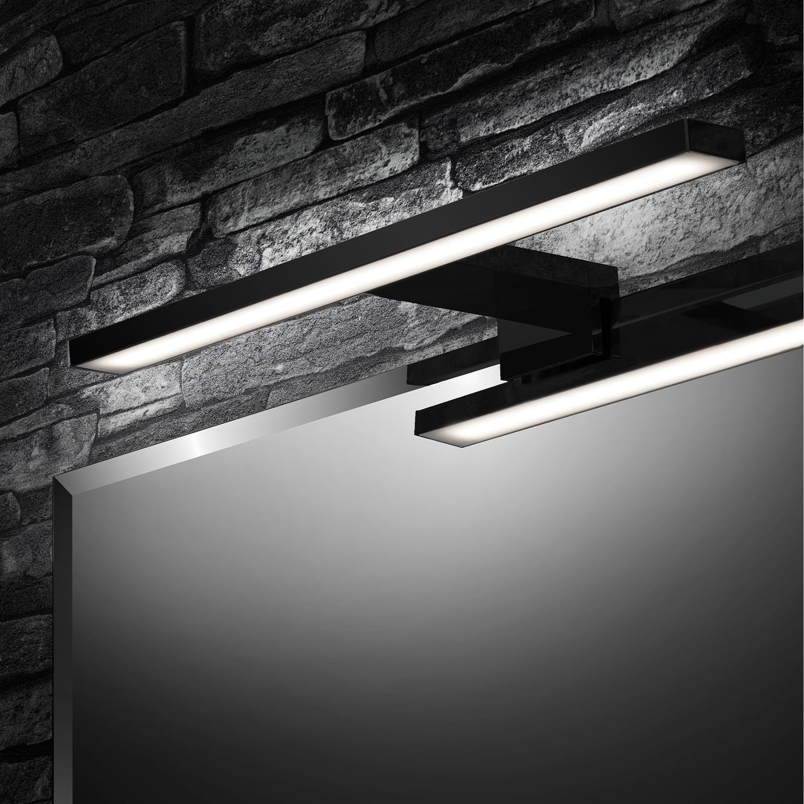 LED speillampe Dun Brilo svart 30 cm IP44 bakside