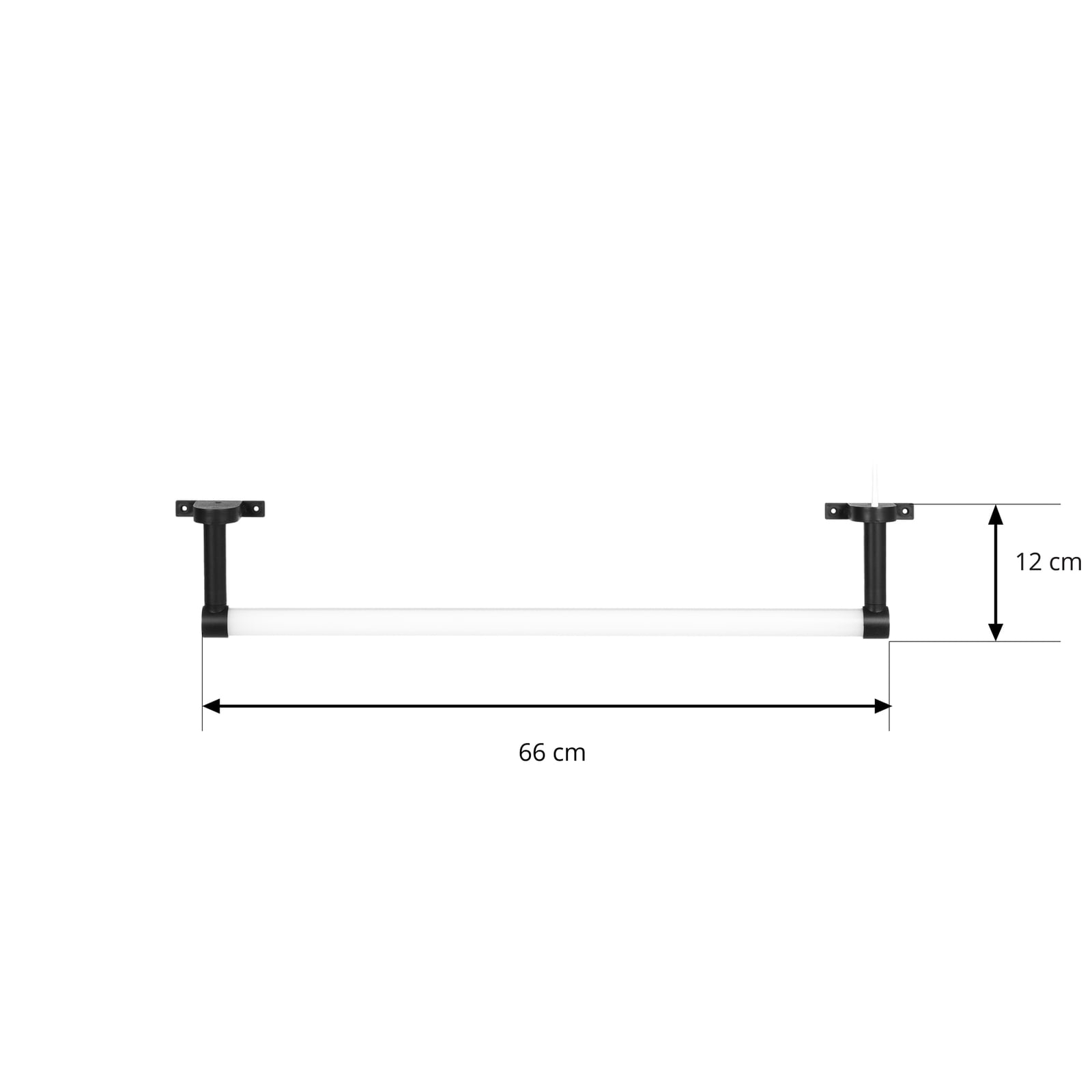 LED speillampe Eleri svart 66 cm nærbilde