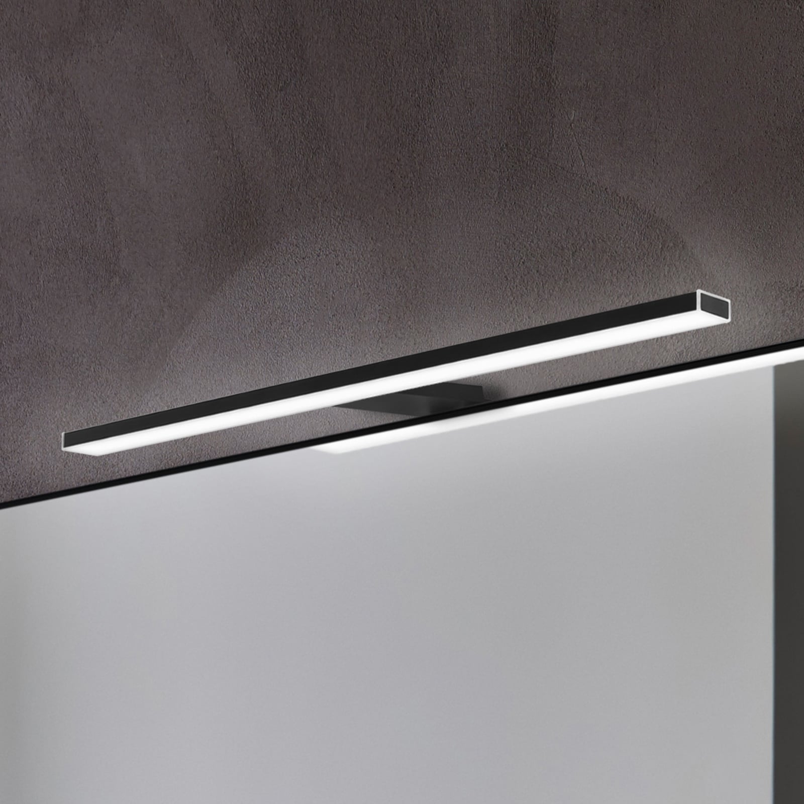 LED speillampe Esther 2 matt svart 50 cm IP44 forfra